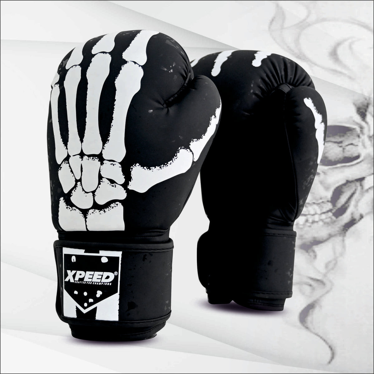 Xpeed XP3070 Skeleton Boxing Gloves – Matt PU Training Gloves for Boxing, Kickboxing & MMA