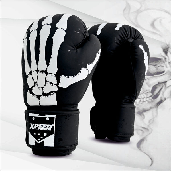 Xpeed XP3070 Skeleton Boxing Gloves – Matt PU Training Gloves for Boxing, Kickboxing & MMA