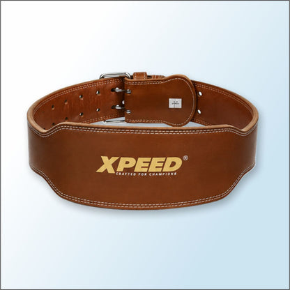 XPEED XP1004 All Leather Weight Lifting Belt 6 Inch Premium Veg-Tan for Core & Lower Back Support