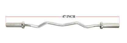 XPEED XP2403 EZ Curl Bar - Ergonomic Olympic Curl Barbell