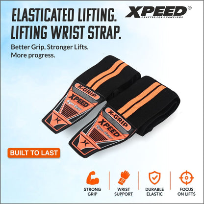 XPEED Elasticated Lifting Wrist Wrap XP1208 - Heavy Duty Woven Cotton Gym Support