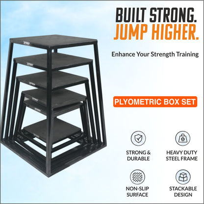 XPEED Metal Plyo Box Heavy Duty Iron Powder Coated Plyometric Jump Box for CrossFit & Explosive Training