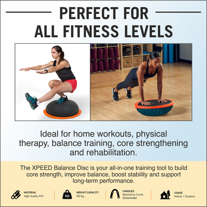 XPEED XP2482 Bosu Ball - Balance Trainer for Core Strength and Stability Training