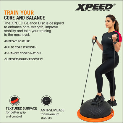 XPEED XP2482 Bosu Ball - Balance Trainer for Core Strength and Stability Training