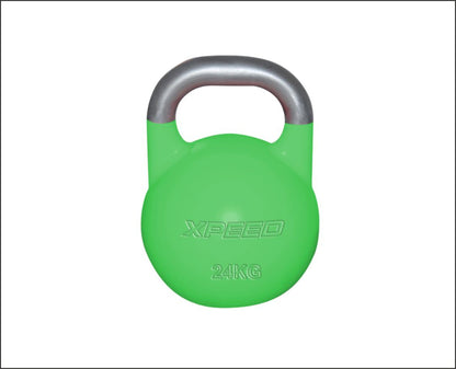 XPEED Competition Kettle Bell XP1215 - Cast Iron Steel Kettlebell Color Coded by Weight