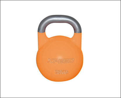 XPEED Competition Kettle Bell XP1215 - Cast Iron Steel Kettlebell Color Coded by Weight