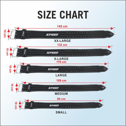 XPEED XP1001 All Leather Power Lifting Belt Suede Double Prong Zinc Buckle for Weightlifting & Strength Training
