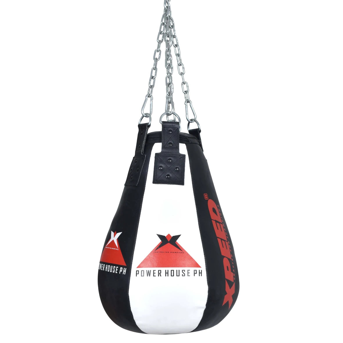 Xpeed XP205 maize punch bag made of all leather, designed for boxing and training in a gym setting.