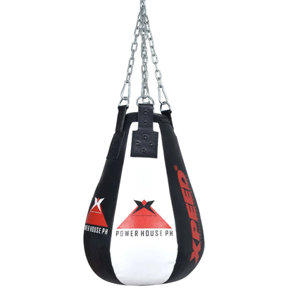 Xpeed XP205 maize punch bag made of all leather, designed for boxing and training in a gym setting.