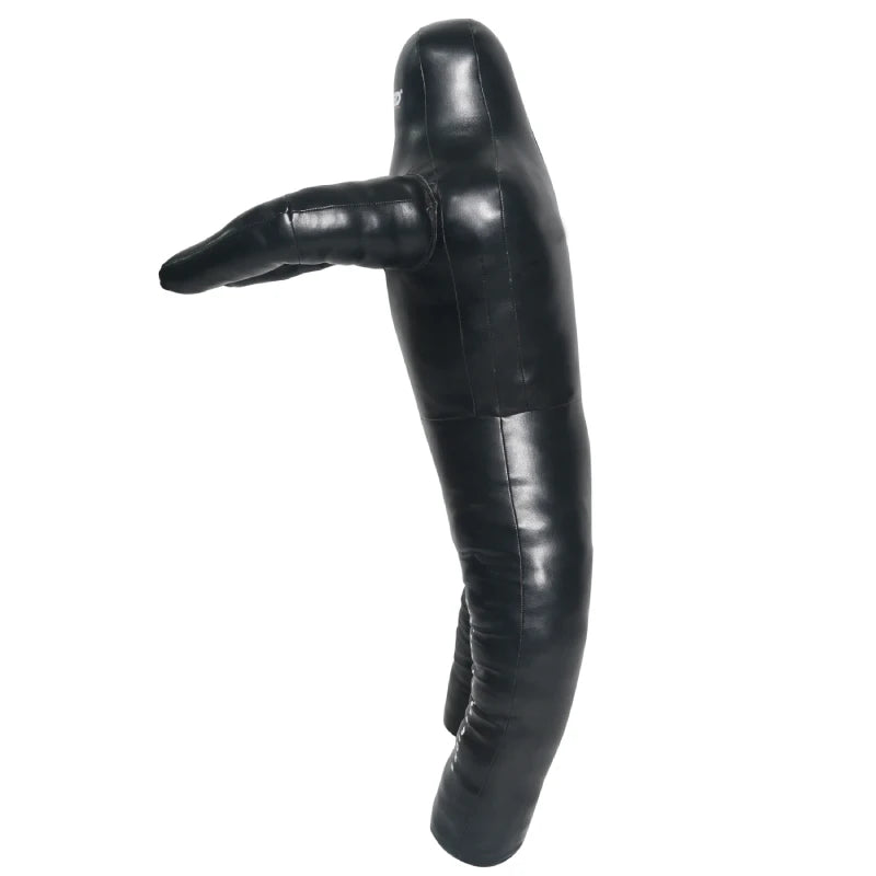 Xpeed XP 2428 grappling dummy in black and brown for martial arts training, showcasing a realistic human figure for practice drills.