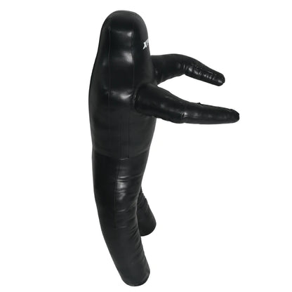 Xpeed XP 2428 grappling dummy in black and brown for martial arts training, showing a life-sized padded dummy for practice drills.