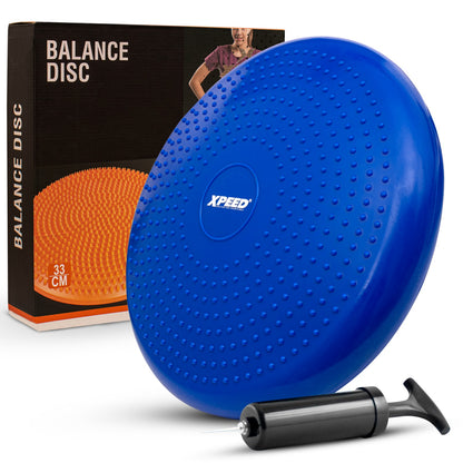 XPEED XP2446 Balance Cushion with Pump - 33cm Wobble Disc for Core Strength and Rehabilitation