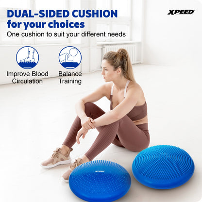 XPEED XP2446 Balance Cushion with Pump - 33cm Wobble Disc for Core Strength and Rehabilitation