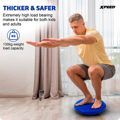 XPEED XP2446 Balance Cushion with Pump - 33cm Wobble Disc for Core Strength and Rehabilitation