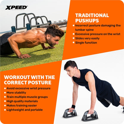 XPEED XP1232 Push Up Bar - Ergonomic PU Handles for Strength Training