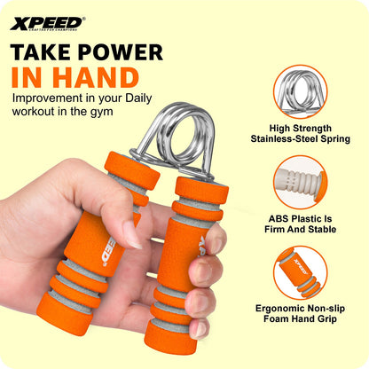 XPEED XP1229 Hand Grip Strengthener - Foam Padded | Forearm & Grip Training