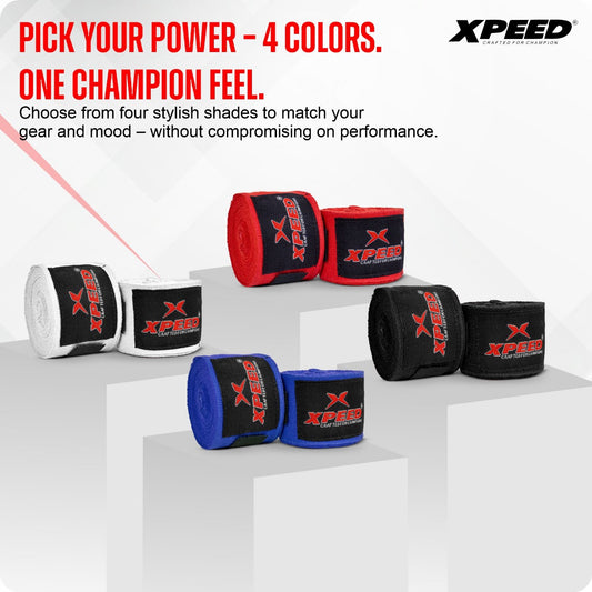 Xpeed XP107 Elastic/Nylon Handwraps – Essential Wrist & Knuckle Protection for Combat Sports