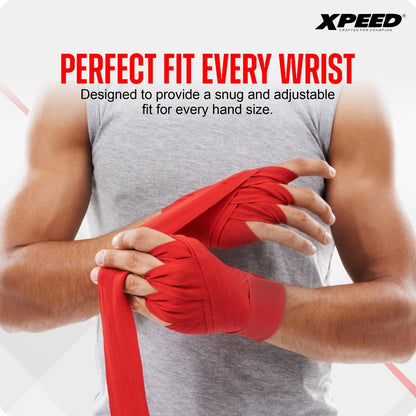 Xpeed XP107 Elastic/Nylon Handwraps – Essential Wrist & Knuckle Protection for Combat Sports