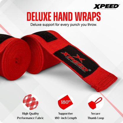 Xpeed XP107 Elastic/Nylon Handwraps – Essential Wrist & Knuckle Protection for Combat Sports