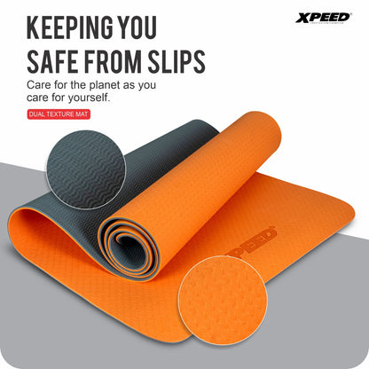 XPEED XP1304 TPE Yoga Mat - Eco-Friendly Dual-Color Non-Toxic Exercise Mat