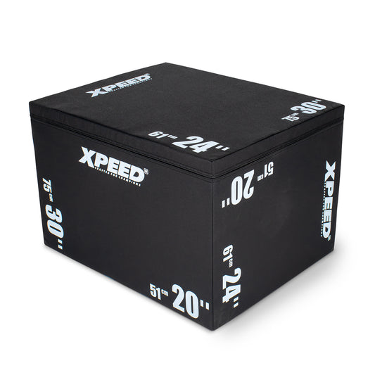 XPEED XP4159 3 in 1 Plyometric Jump Box 20 24 30 Inch High-Density Foam for Explosive Training