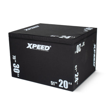 XPEED XP4159 3 in 1 Plyometric Jump Box 20 24 30 Inch High-Density Foam for Explosive Training