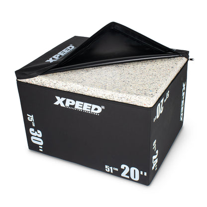 XPEED XP4159 3 in 1 Plyometric Jump Box 20 24 30 Inch High-Density Foam for Explosive Training