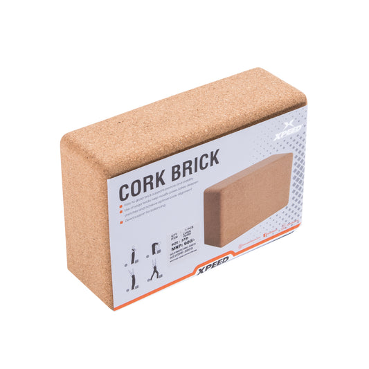 XPEED XP918 Yoga Cork Brick Non-Slip Sweat Resistant Yoga Block for Balance Flexibility & Meditation