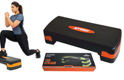 XPEED XP1201 Rog Step Aerobic platform for cardio training, durable non-slip surface, shown in a fitness setting.