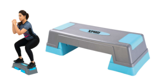 XPEED XP2480 aerobic step platform made of durable PP material with three adjustable height levels for exercise and fitness routines.