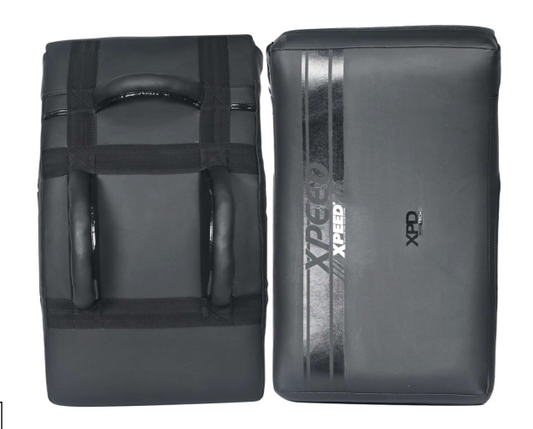 XPEED Matt PU Strike Shield XP3065 for MMA and kickboxing, curved striking shield with durable padding for training and sparring.