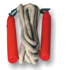 XPEED XP803 cotton skipping rope with plastic handles, lightweight fitness jump rope for cardio workouts and exercise.
