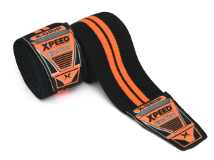 XPEED Elasticated Knee Wrap XP1212 - Heavy Duty Woven Cotton Support for Weightlifting