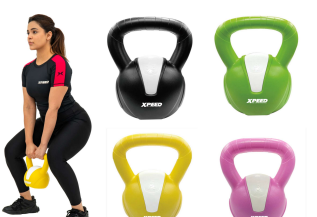 XPEED Plastic Kettle Bell XP1216 - Durable Lightweight Kettlebell with Non-Slip Handle
