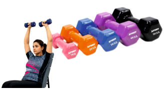 XPEED XP1227 PVC Coated Dumbbell Set - Multi-Colour | Strength & Aerobic Training