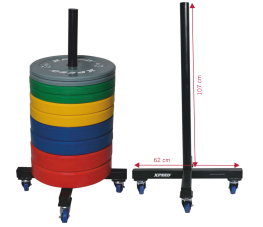 XPEED XP2416 Bumper Plate Stacker with Caster Wheels