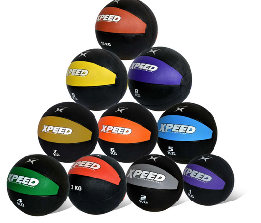 XPEED Moulded Medicine Ball Rubber Textured Surface Weighted for Strength Coordination & Balance Training