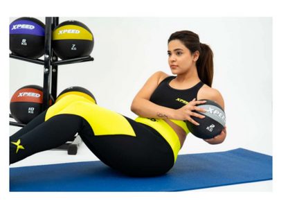 XPEED Moulded Medicine Ball Rubber Textured Surface Weighted for Strength Coordination & Balance Training