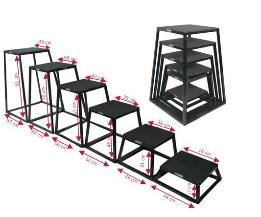 XPEED Metal Plyo Box Heavy Duty Iron Powder Coated Plyometric Jump Box for CrossFit & Explosive Training