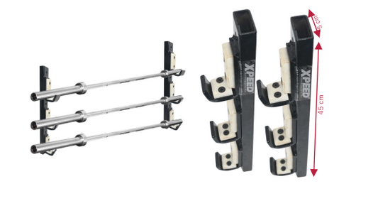 XPEED Barbell Gun Rack Mild Steel Plastic Anti-Rust Powder Coated Wall Mount Barbell Storage