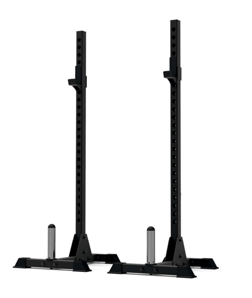 XPEED Squat Stand Independent Pro 11 Gauge Square Pipe with J-Hooks Safety Spotter & Plate Horns for Strength Training