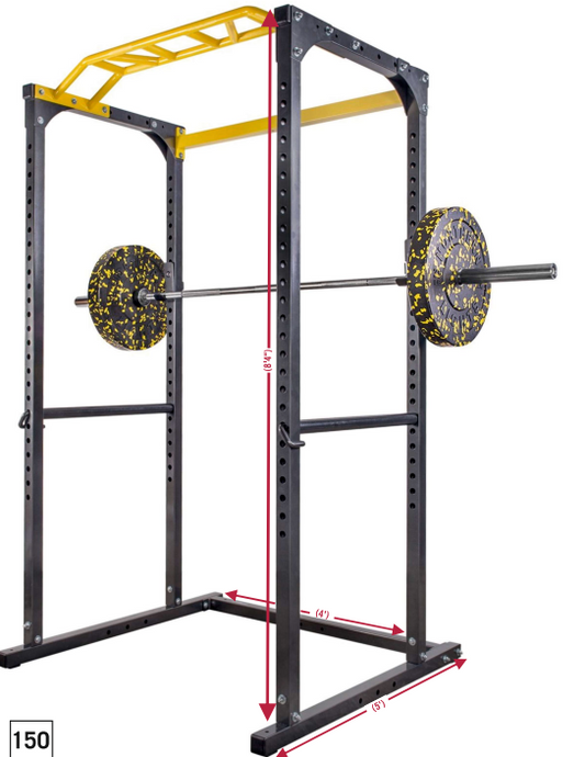XPEED Power Rack Economy 2.0 Heavy Gauge Steel Monkey Cross Multi-Grip Pull Up Station J-Cup & Safety Spotter