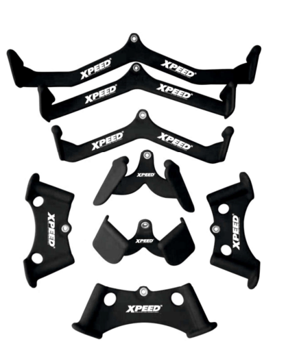XPEED Machine Accessories 6 Piece Set Q235 Steel Neoprene Coated Cable Attachments for Gym Rowing & Pulldown