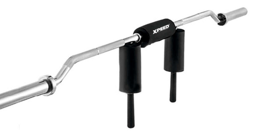 XPEED Safety Bar Heavy Duty Chromed Knurled Olympic Bar Padded 270kg Capacity for Squats Back & Leg Training