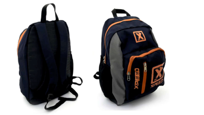 XPEED Back Pack Bag Heavy Duty Textured Nylon Three Compartments Padded Adjustable Straps for Gym & Sports