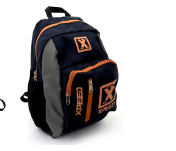 XPEED Back Pack Bag Heavy Duty Textured Nylon Three Compartments Padded Adjustable Straps for Gym & Sports