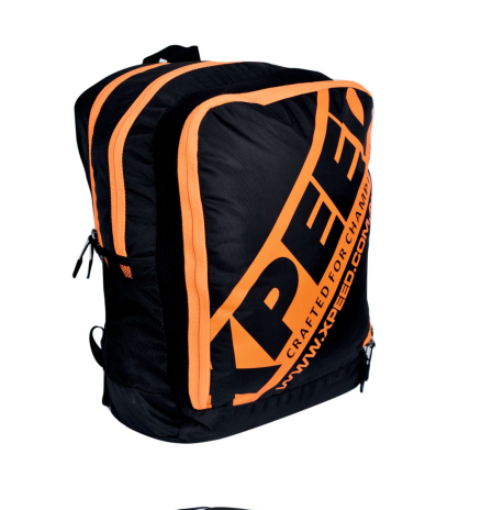 XPEED Double Pocket Bag Pack Large Main Compartment U-Shaped Zip 2 End Pockets Studded Base Side Bottle Straps
