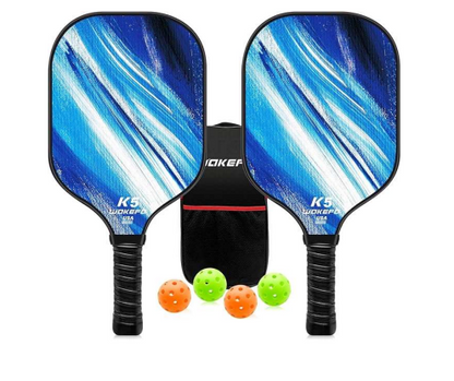 XPEED Fiberglass Pickleball Paddle XP4166 - 400x200x10mm Cold Press Set with 4 Balls and Bag