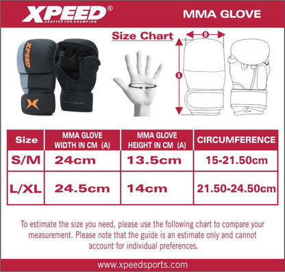 Xpeed XP1504 Striking Grappling Gloves – Premium MMA Training Gloves