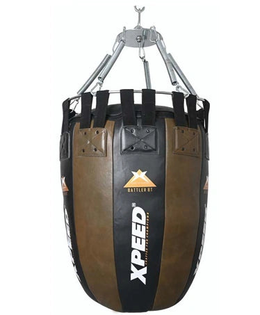 Xpeed XP215 PEAR Bag punch bag with suspension system, shown hanging for boxing or martial arts training.